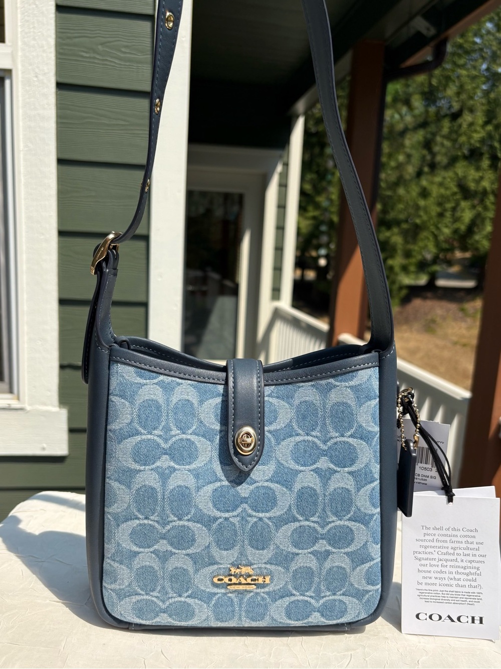 NWT COACH Hadley Crossbody Bag In Signature Denim CCZ44